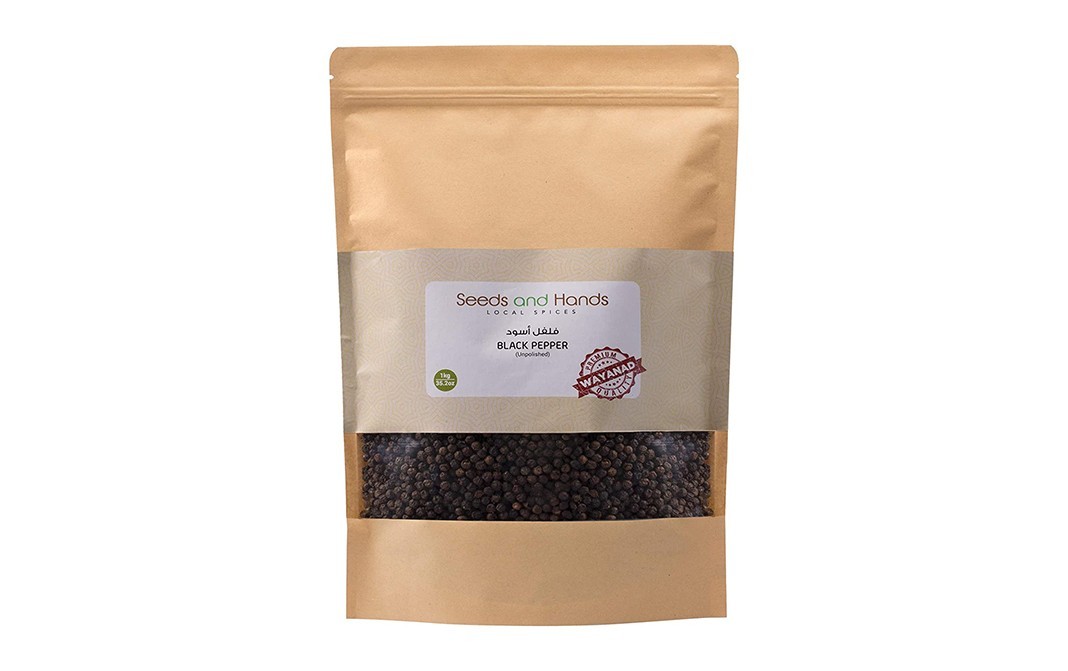 Seeds And Hands Black Pepper (Unpolished)    Pack  1 kilogram